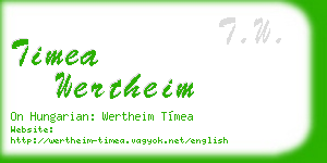timea wertheim business card